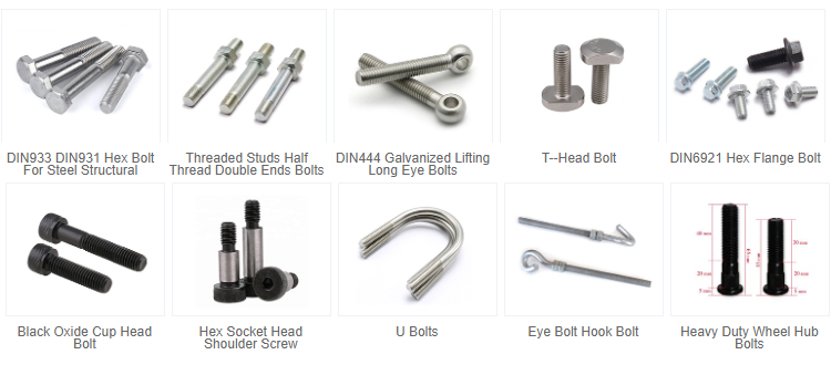 DIN 933 Hexagon Head Bolts Carbon Steel Class 4.8 Blue Zinc Full Threaded Hex Bolt