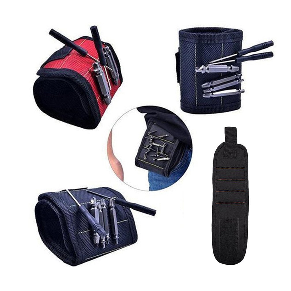 Hot Sale Polyester Strong Magnetic Wristband Portable Tool Bag Pouch Electrician Wrist Tool Screws Nails Drill Bits Holder