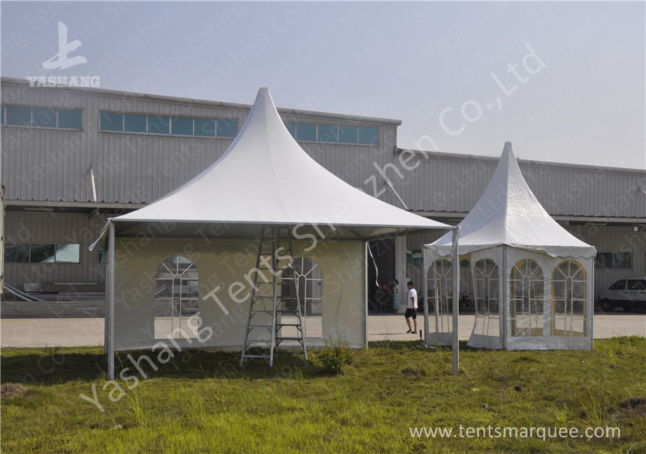 Extruded Aluminum Alloy Frame Outdoor High Peak Pole Tent Soft PVC Windows