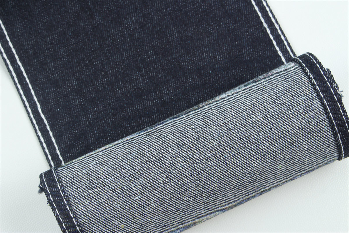 190cm 14oz 100% Cotton Indigo Blue Rigid Denim Fabric For Jeans Eco Friendly