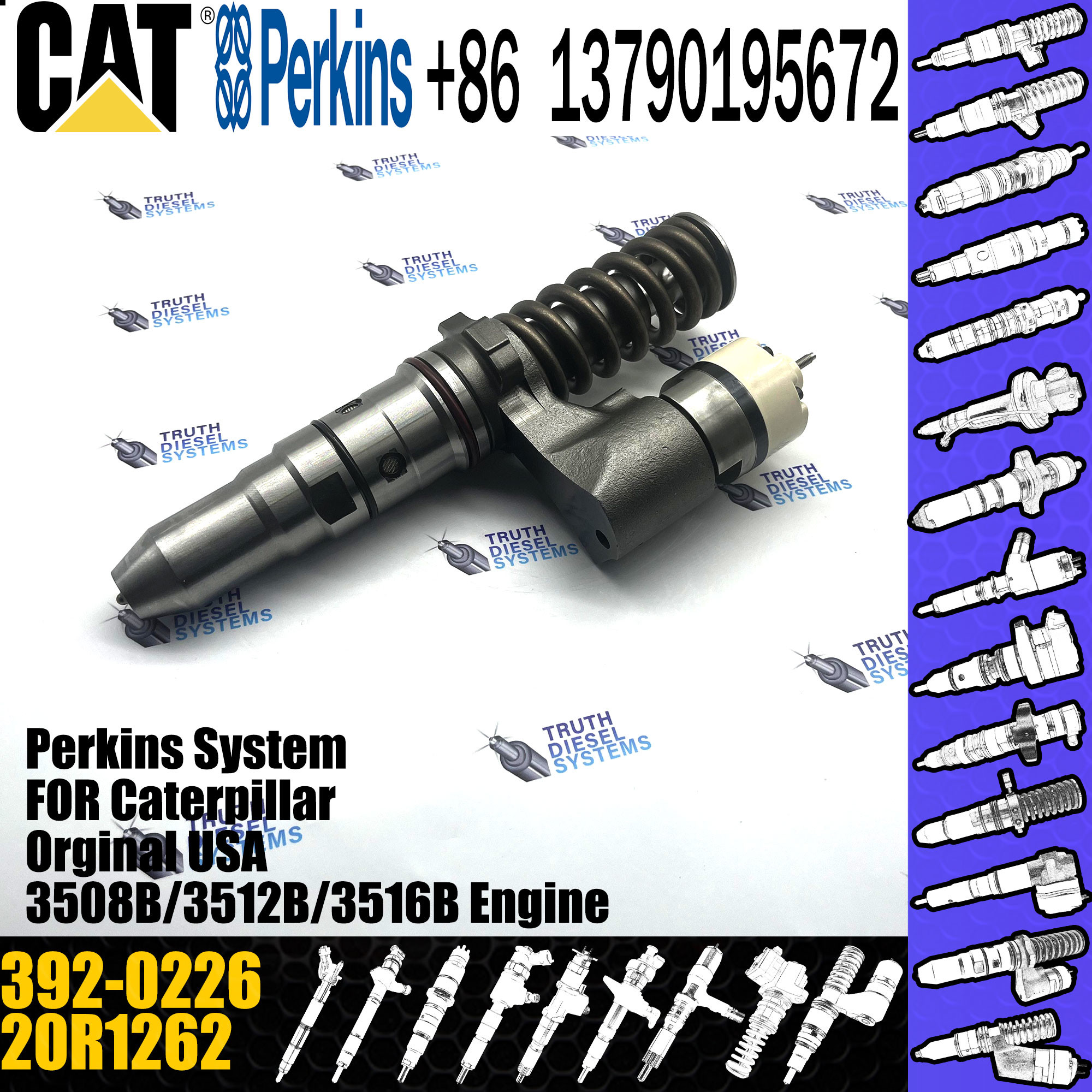 392-0226 Hot selling nozzle assembly common rail fuel injector 392-0226 20R-1262 for diesel engine