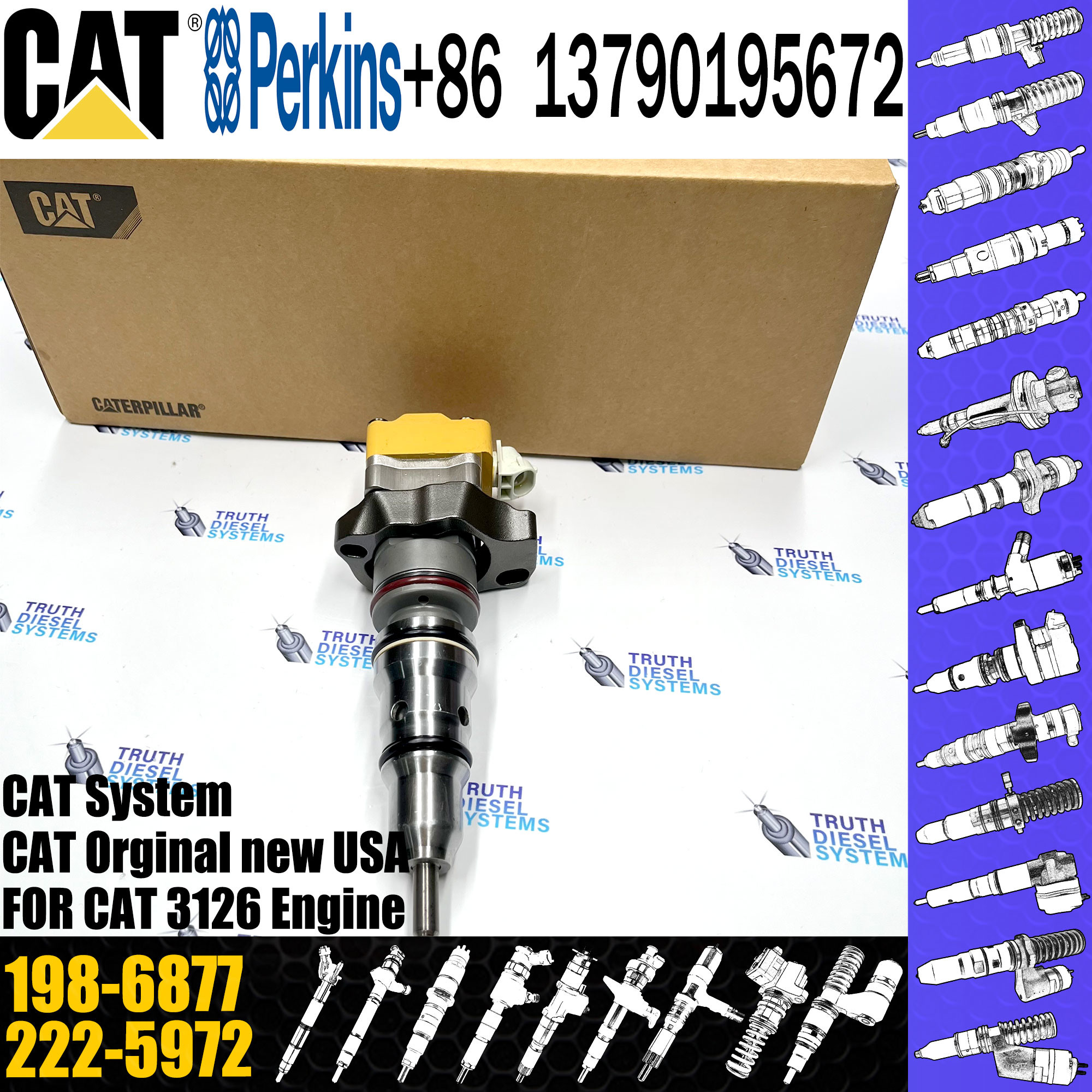diesel fuel injector 232-1170 173-9268 232-1171 162-9610 174-7527 232-1183 10R1257 198-6877 for C-A-T engine