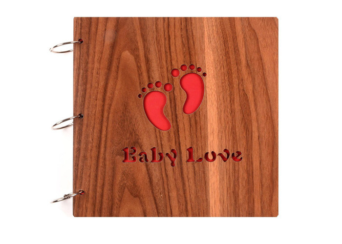 Wood Made Baby Keepsake Box Photo Album , Milestone Stickers Baby Shower Gift