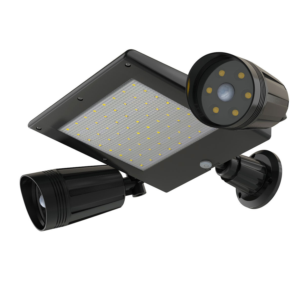 New solar light 360 degrees rotating double head spotlights Garden decoration 64LED wall lights garden lawn wall lights