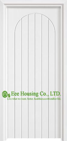 Single /Double Entry Door Design, White Color Timber Veneer Wood Door With Lever