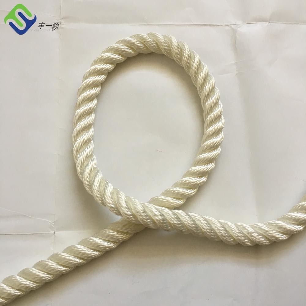 3 Strand Nylon Ship Mooring Rope Black Color 28mm