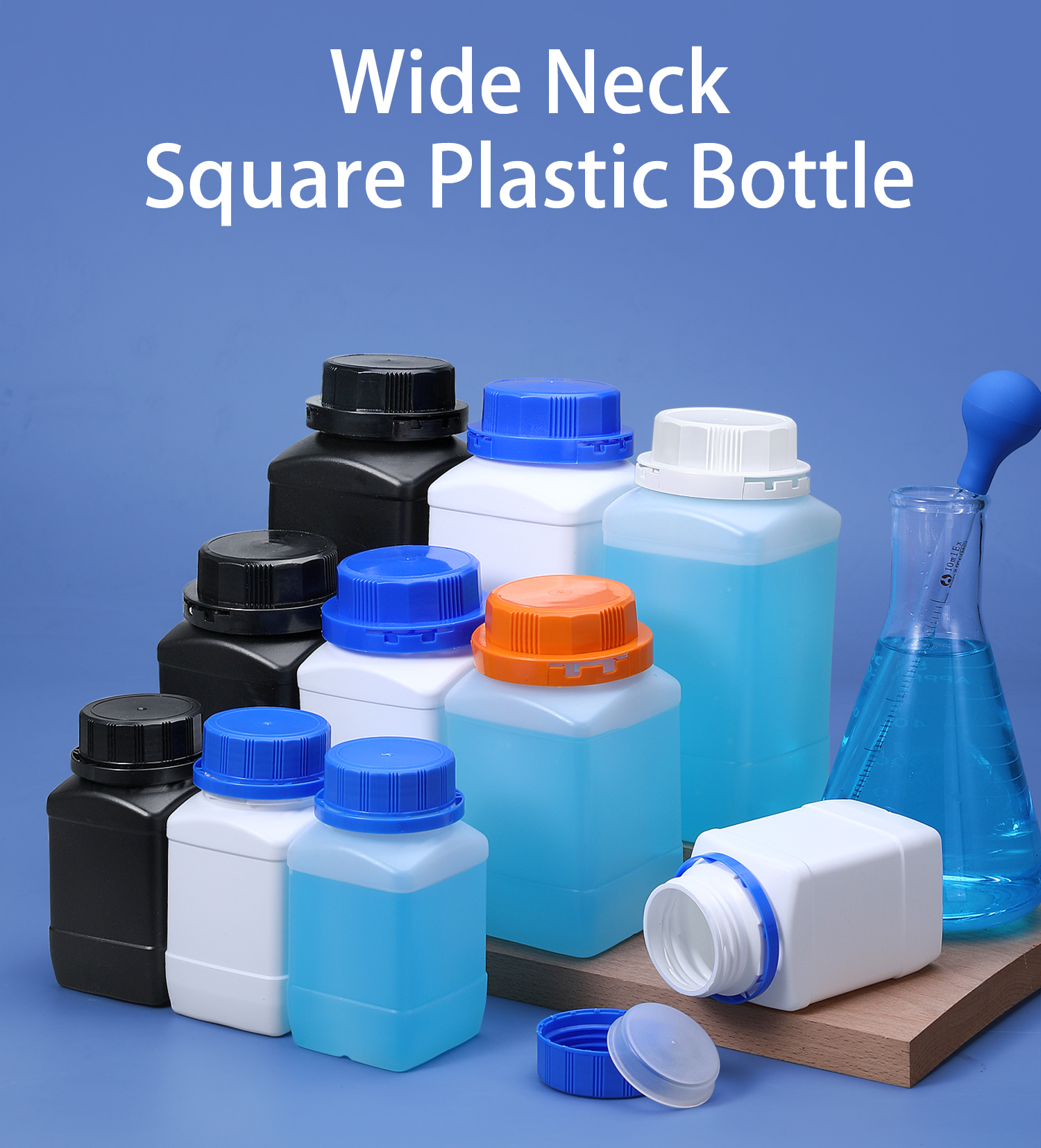 Corrosion Resistant UMETASS 1000ML Square Plastic Bottles for Ink Cream Liquid Storage