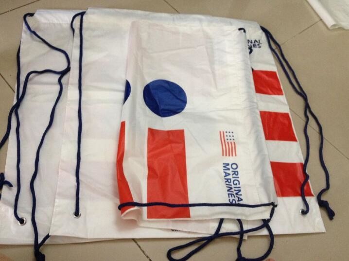 Biodegradable Environment friendly LDPE Plastic bags with DRAWSTRING closure bags, backpack, drawtape bag, essentials