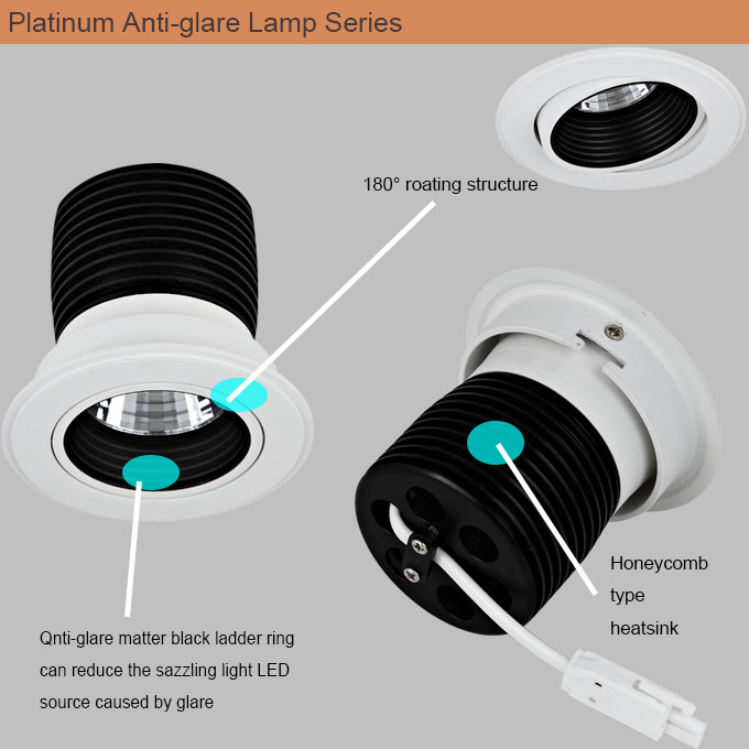 Latest power 60W 3700Lm 205mm cut out Dia230*H140mm 180 degree rotatable of Led downlight 3 year warranty