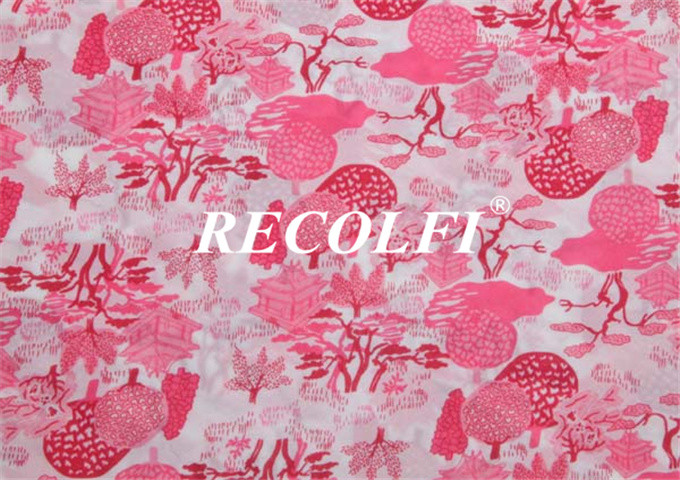 Pink Floral Printed Bikini Bondi Shiny Repreve Swimwear Fabric Washable