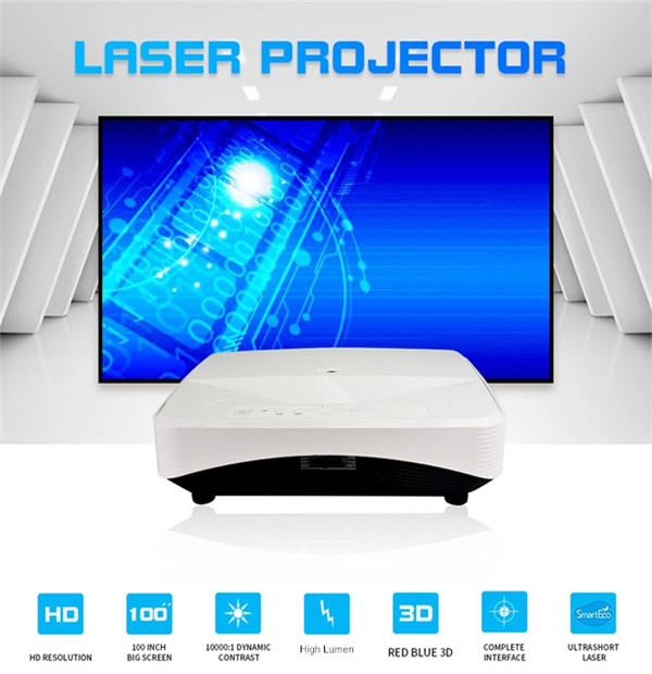 Wireless Wifi Video Short Throw Hd Projector 3500L Full 1080P 80 100 Inch