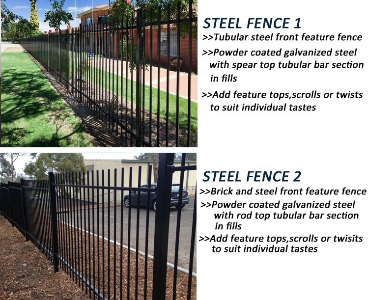 ASO factory wholesale garrison fencing in black steel angle iron fence