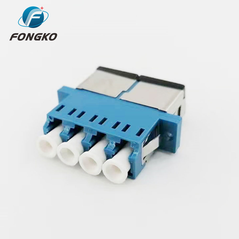 Blue Auto Shutter SC Duplex Adapter DX lC UPC Connector With Flange