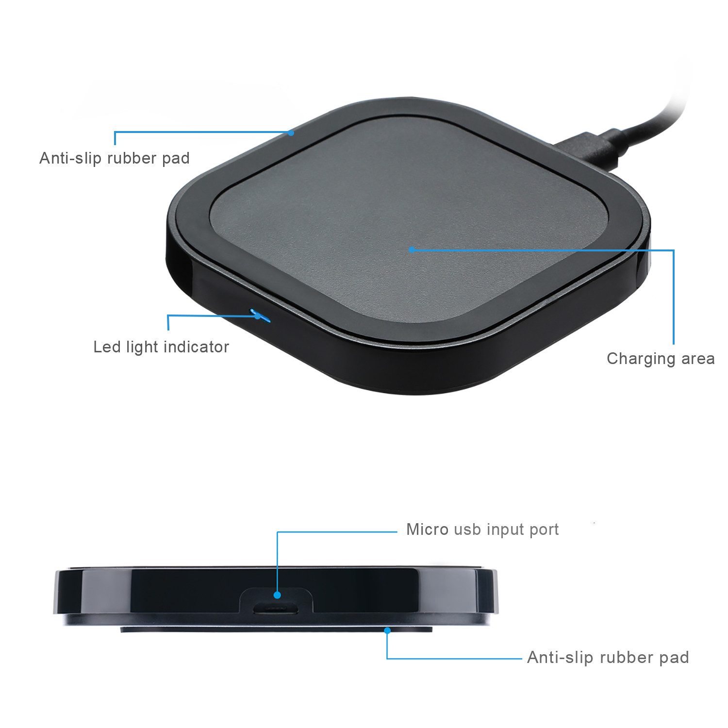 Qi-Certified Wireless Charging Pad for iPhone 5W/10W iPhone Wireless Charging Pad Stand