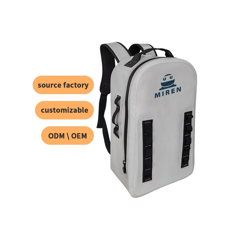 Customized TPU Waterproof Backpack 25l Light Gray Color For Outdoor