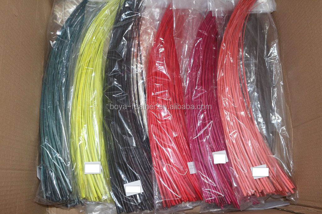 Millinery Supplies Ostrich Feather Quill with Dyed Pattern 50-55cm