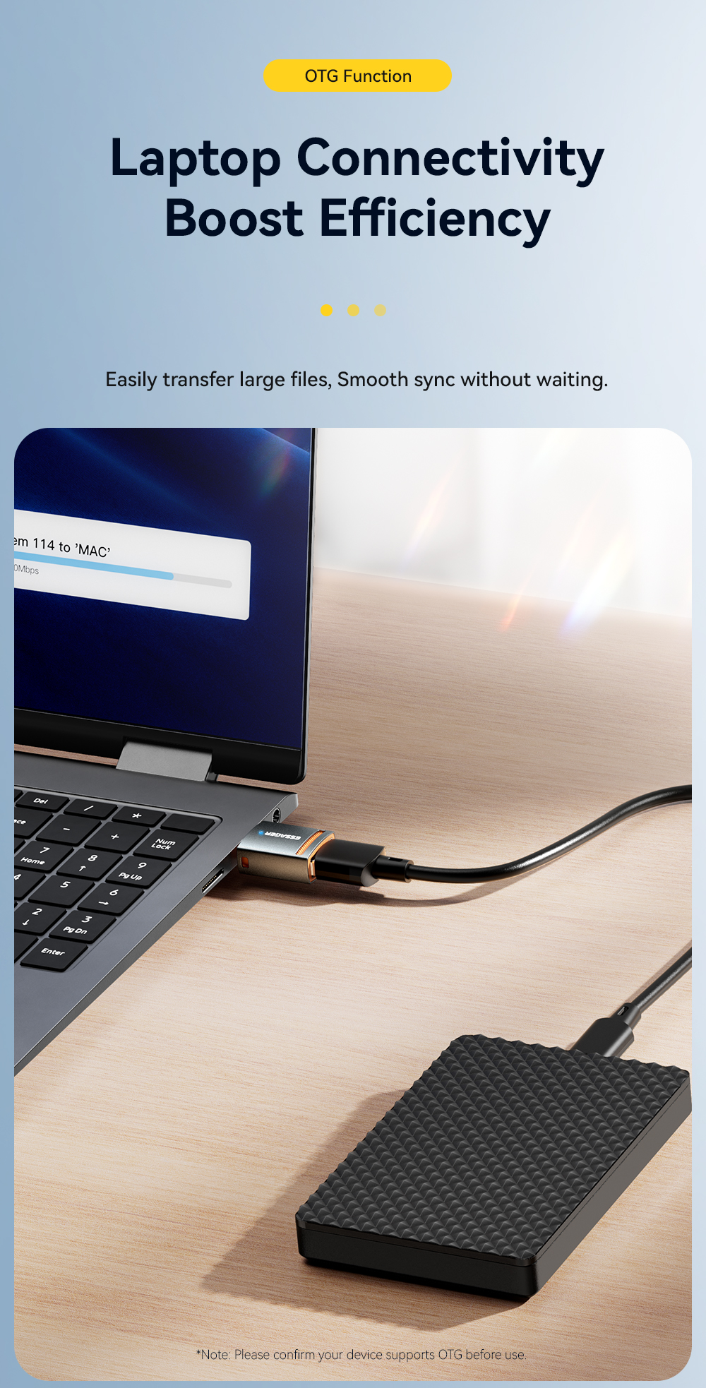 Plug In Micro USB OTG Adapter USB A C Lightning OTG Connector ESSAGER ES-OTG17 Series