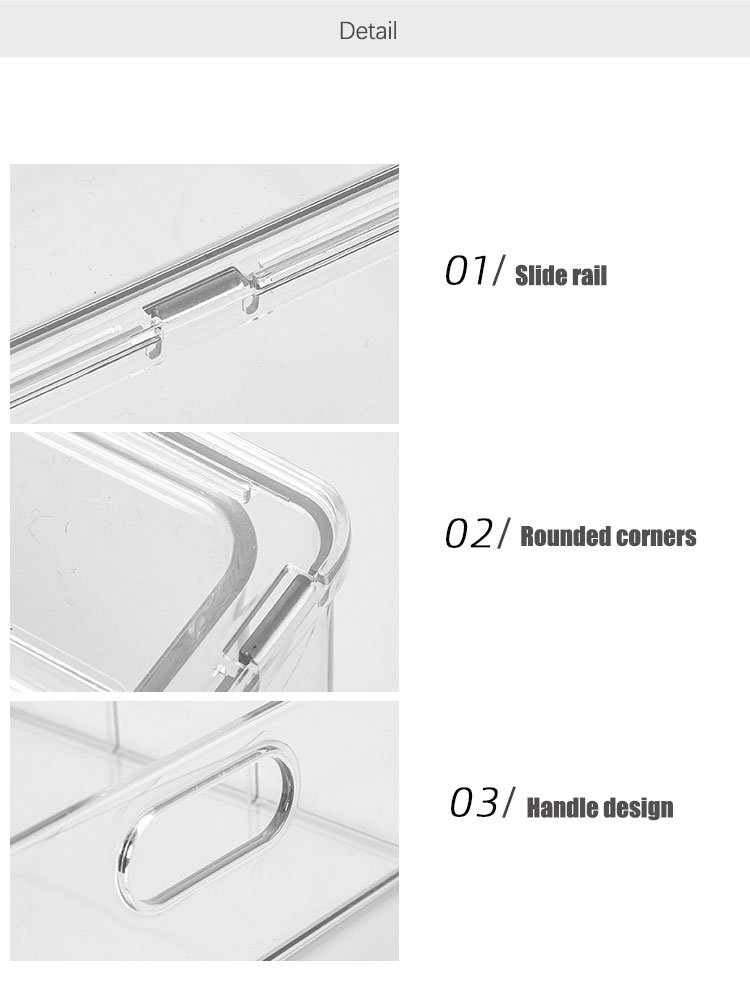 Thick 0.5mm Clear Bathroom Storage Containers Plastic Drawer Organizer