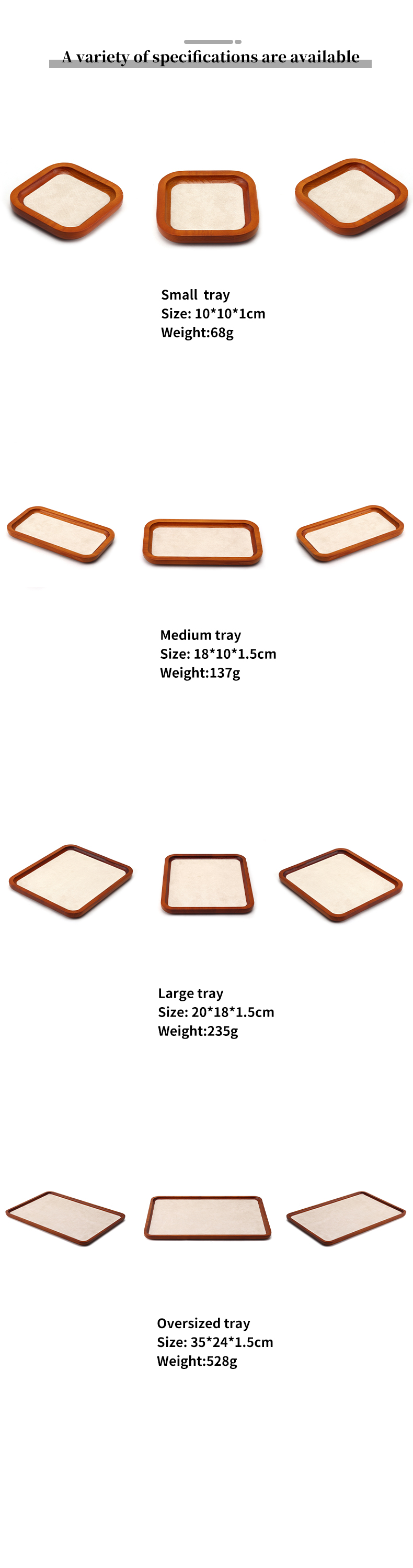 Durable Solid Wood Jewelry Display Tray Luxury Props For Ring Pendant Display