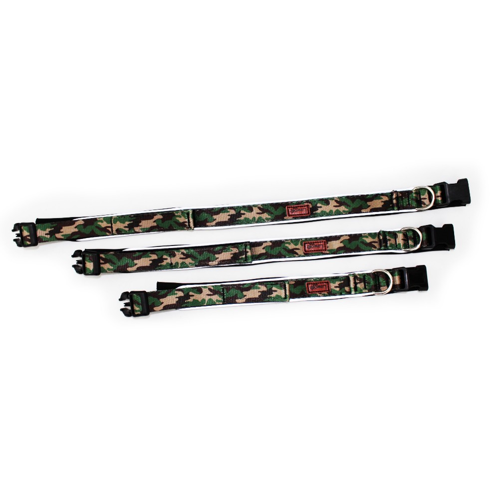 Camouflage Pattern Nylon Material Adjustable Dog Collar With Reflector
