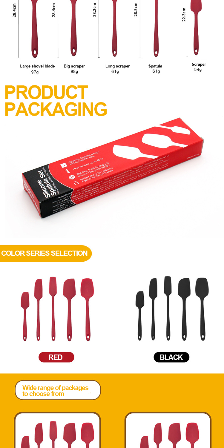OEM Logo Food Grade 5 Piece Silicone Utensil Set