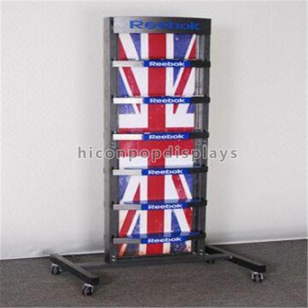 Metal Retail Store Fixtures 4 Caster Functional Sports Gear Outdoor Shoe Display