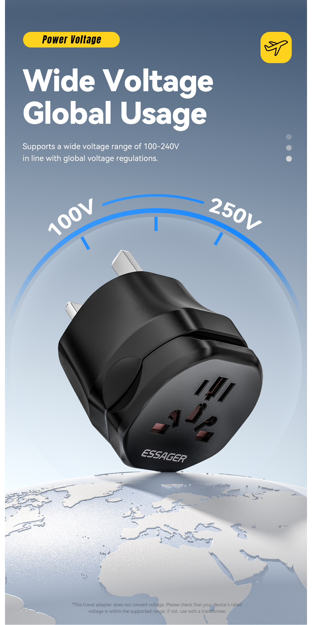 ESSAGER WL-033-WL-09 Series EU UK to Universal UK to EU Travel Power Adapter