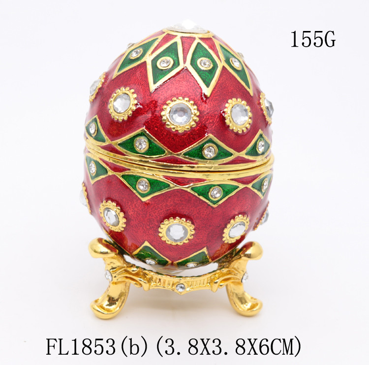 Faberge Egg Style Decorative Enameled Trinket Box Classic Russian Egg Jewelry Box Collectibles Unique Easter Egg Gift