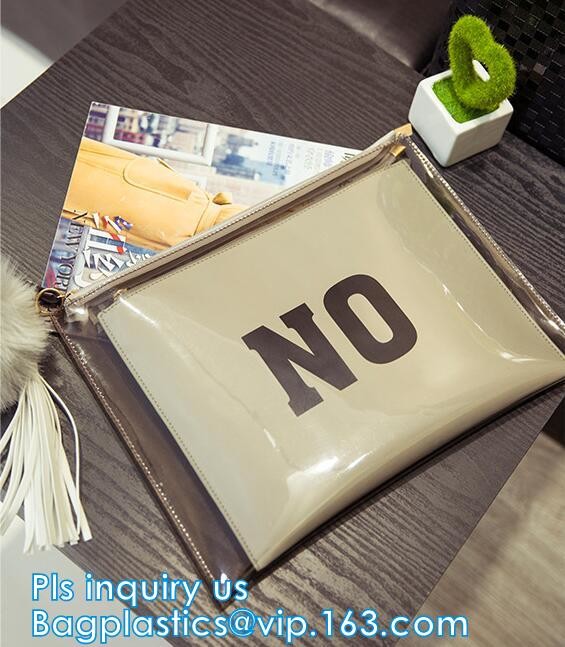 printed OEM logo slider zip lock bags, Slider Undergarment Bag With Lock, vinyl pvc A4 file bag with slider Zip lockkk