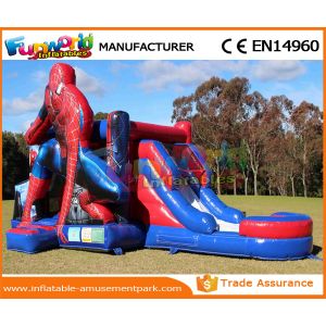 Black and white Inflatable Bouncer Slide / spiderman bouncy jumping castles