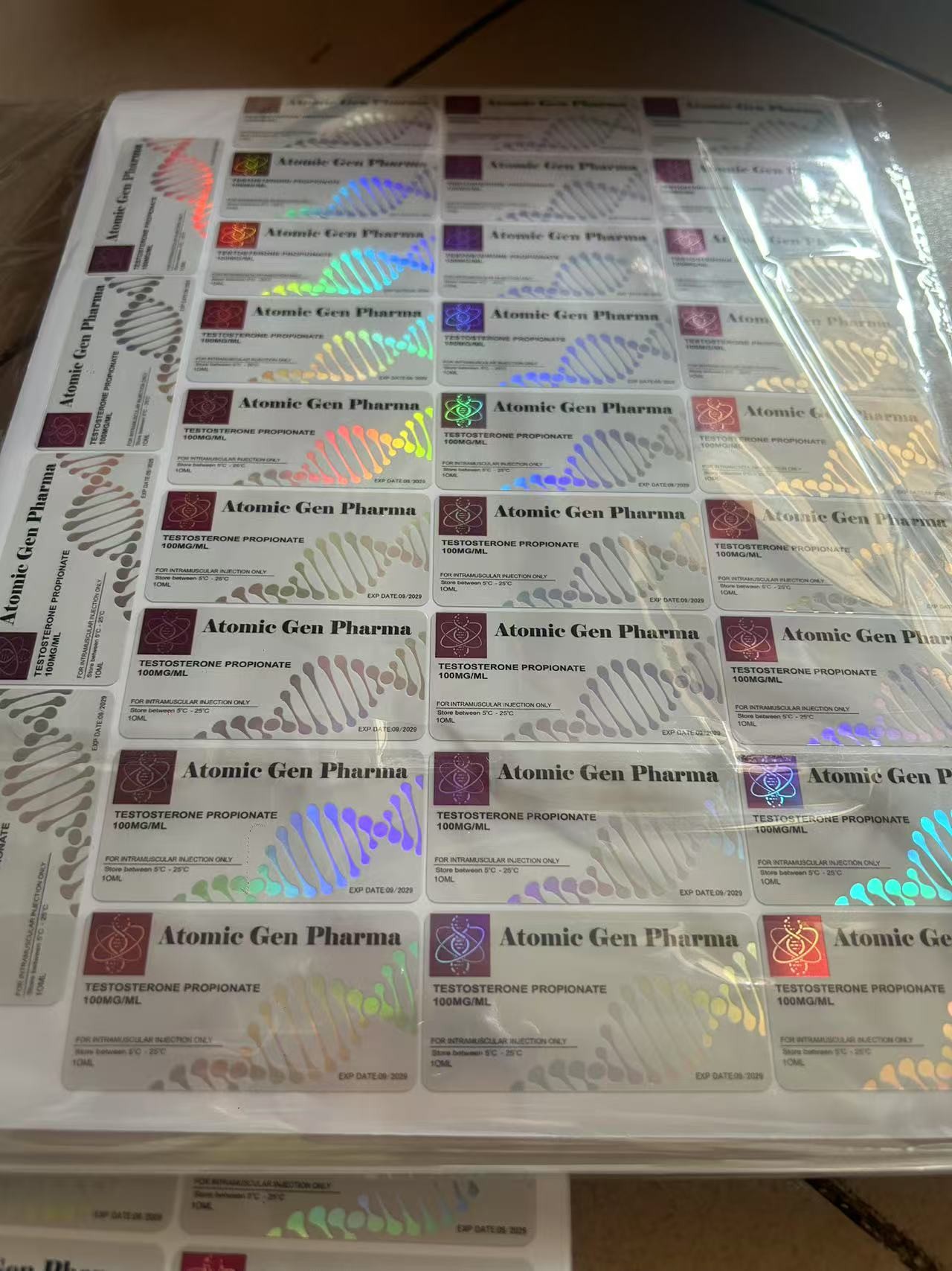 Customized Adhesive Injection Oil Labels For Steroide Product Test Cyp