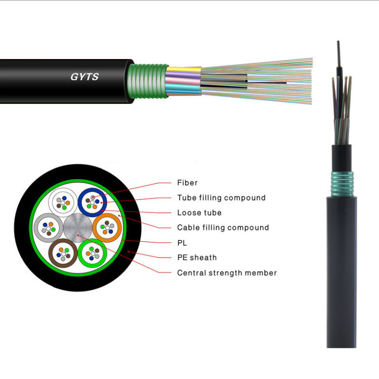 GYTS 144 Core Bulk Outdoor Fiber Optic Cable Armored G652D