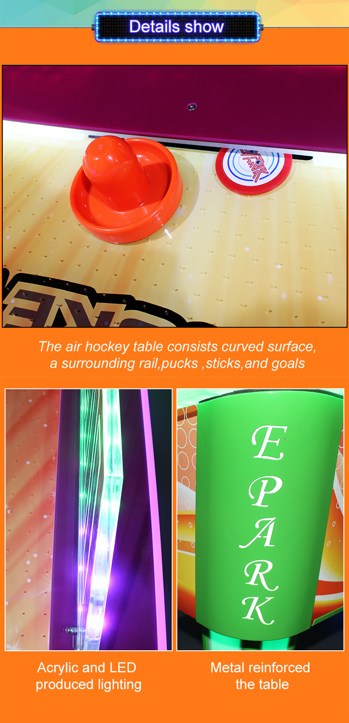 Curve Surfuce Air Hockey 2 Players Coin Operated Machine / Ticket Redemption Games