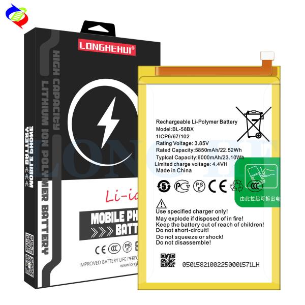 6000mAh BL-58BX X680 Battery for Infinix Hot 9 Play Mobile Device in white