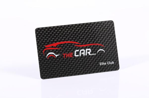 Scratch Resistant Black PVC Business Cards , 85x54x0.5mm Carbon Fiber Member