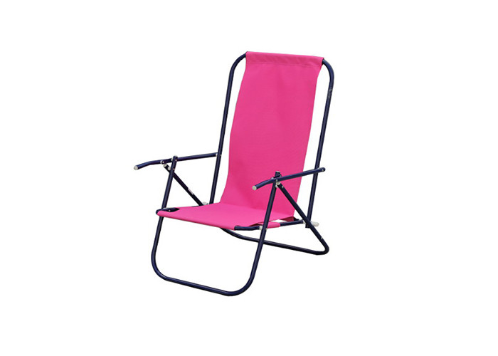 Polyester Material Steel Folding Camping Chair Solid Colors And Printed Patterns