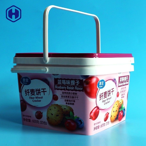Leak Proof IML Tubs / BPA Free Square Food Grade Buckets Inside Length 181MM