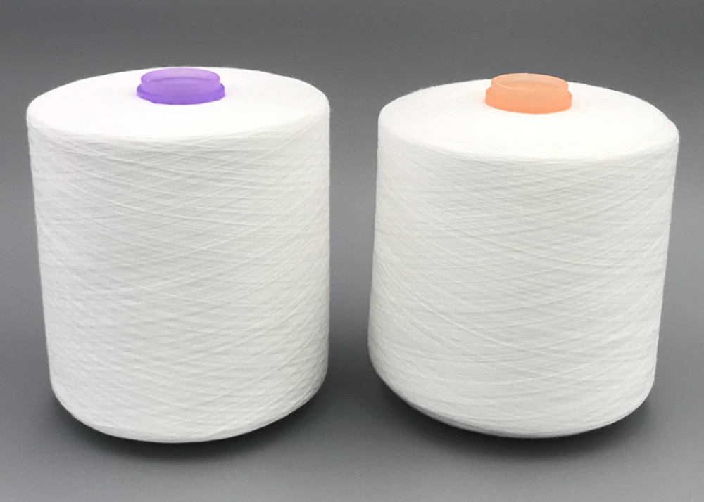 Optic White 60/3 Virgin Spun Crease Resistant Thick Polyester Yarn For Sewing