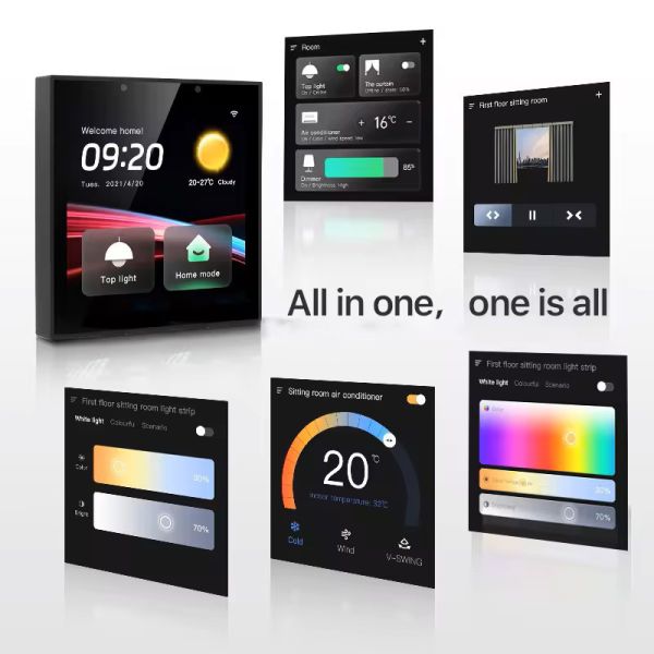 Quality Glomarket Smart Home Control Panel Touch Screen 4 Inch Multi-functional WiFi Home Background Music System Tuya Zigbee Gateway for sale