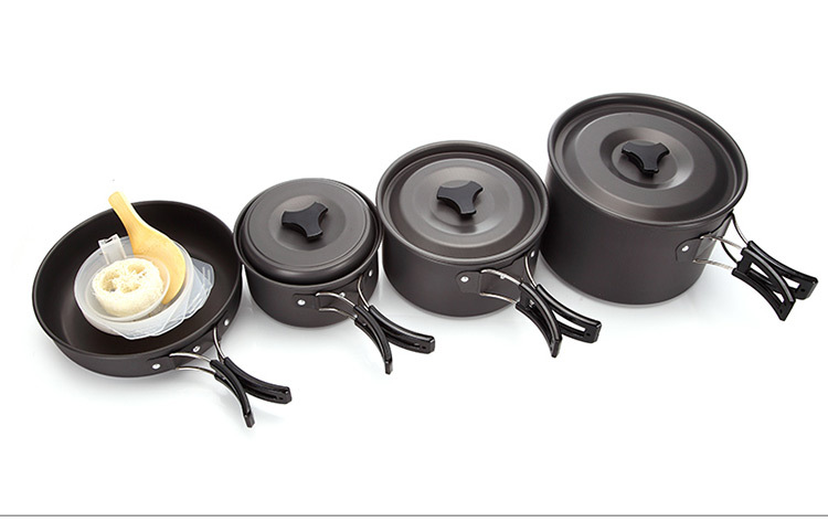 Modern Design Style Picnic Camping Cooking Set With Aluminum Handle