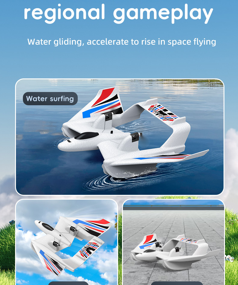 2 Channels Epp Foam Rc Hydroplane Remote Control Toy For Kids Age Range 5 to 7 Years Electric Power Source Amphibious