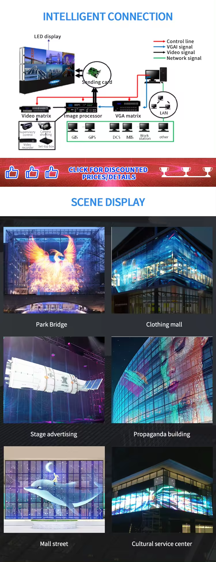 HD P3.91-7.82 Outdoor Transparent LED Screen Display Rental Full Color