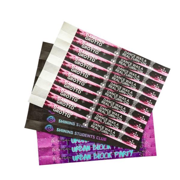 Cheap Waterproof Sweat Resistant Tyvek Event Wristbands Scan Barcode Logo Number