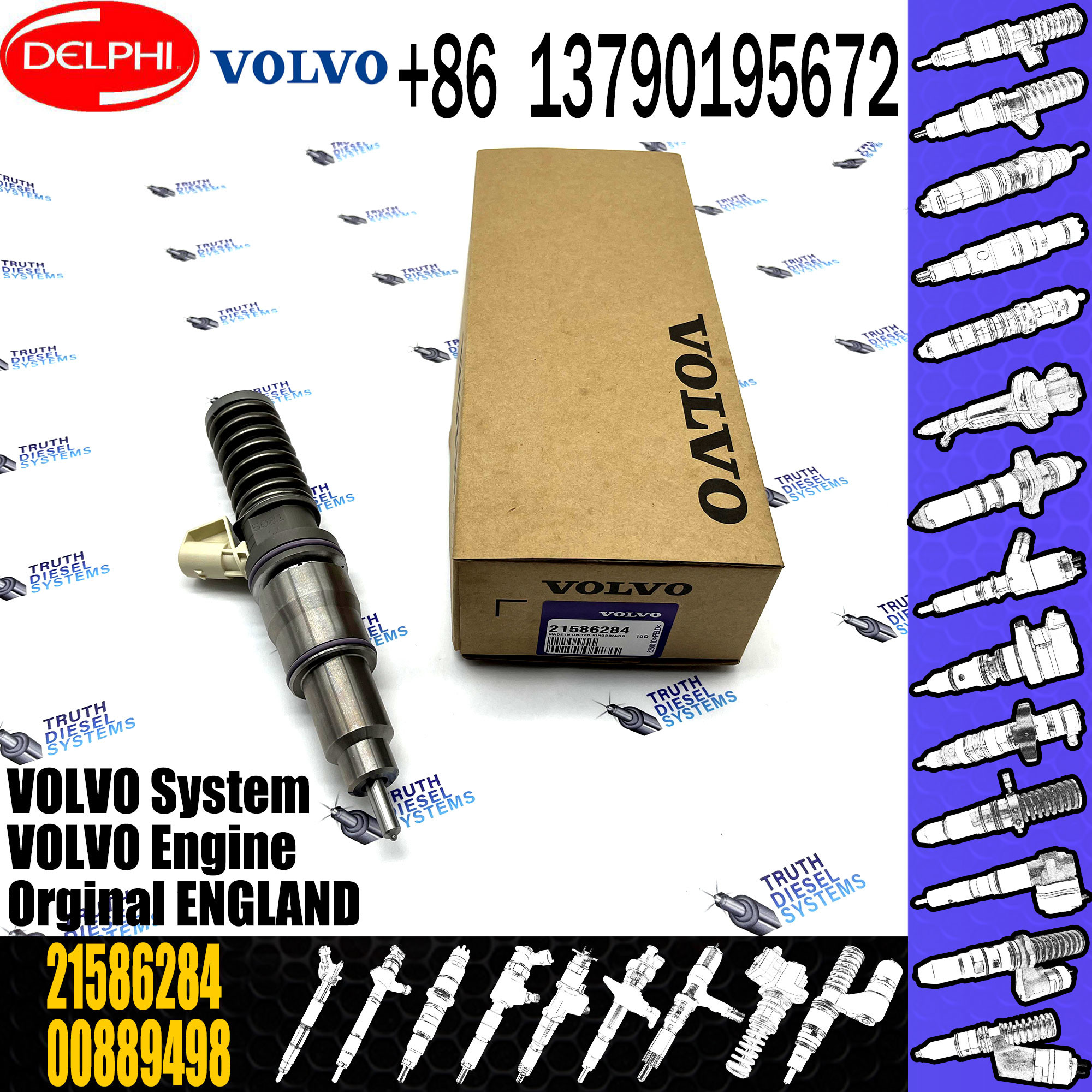 2 Pins Fuel Injector Overhaul Repair Kits For VOL E1 Injector 20430583 20440388 20500620 21586294 21586284