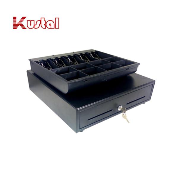 410mm Black Classic Metal ABS Pos 24V RJ11 Heavy Duty Roller Cash Drawer