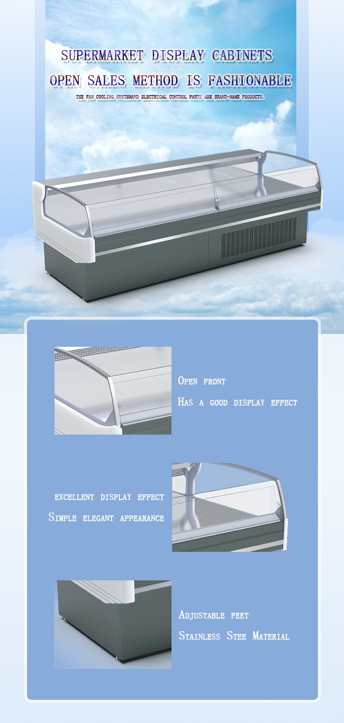 Cold Storage Butcher Meat Counter , 1250mm Length Supermarket Meat Display Chiller