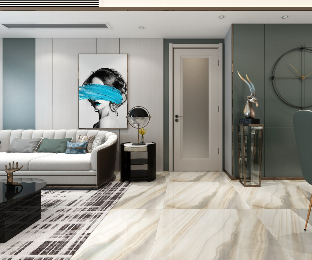 Interior Custom Design House Wood Doors with MDF Board Solid Wood Veneer Modern Style