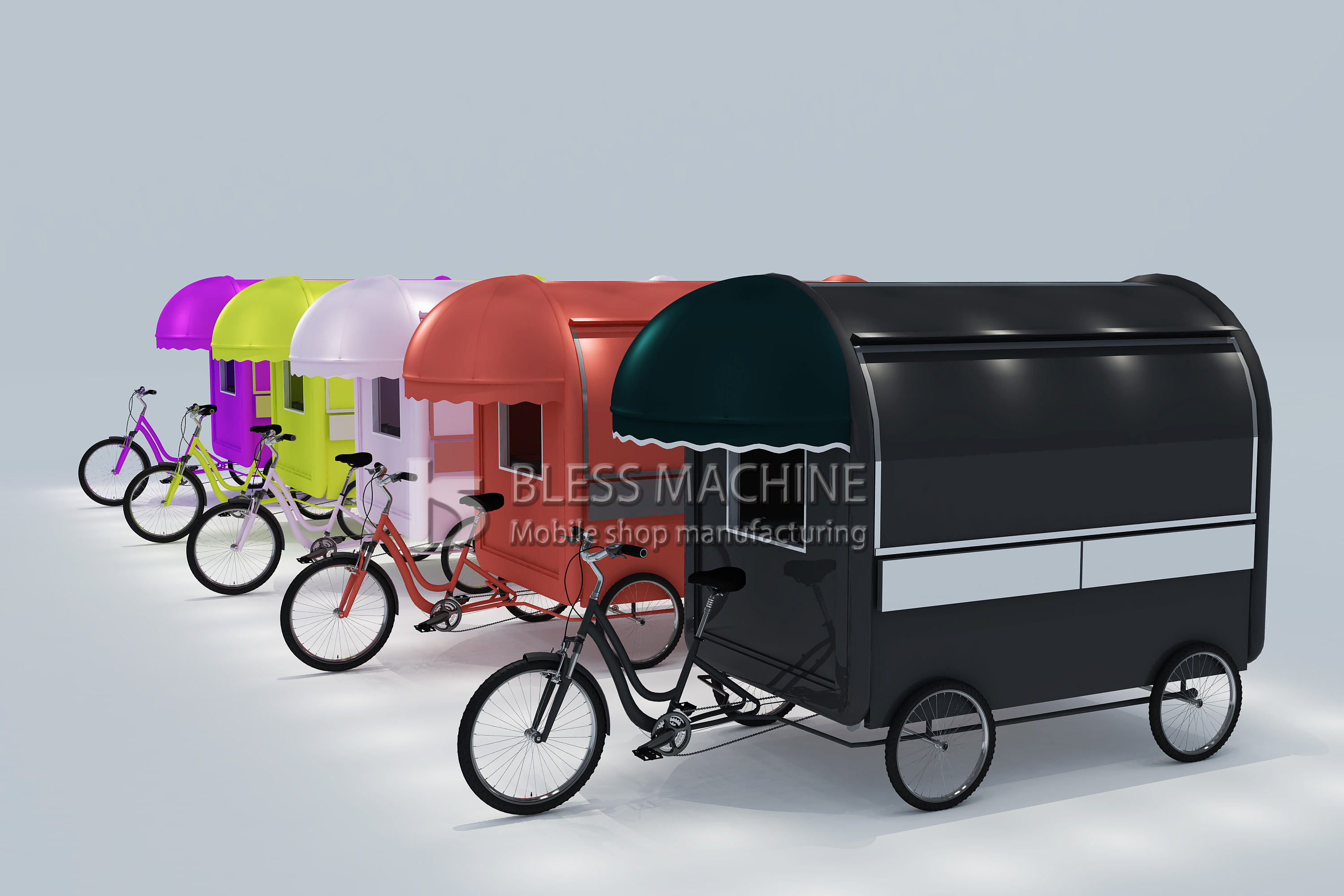 Multipurpose Mobile Fast Food Snack Beverage Pedal Bicycle Tricycle for Snack Food 2022