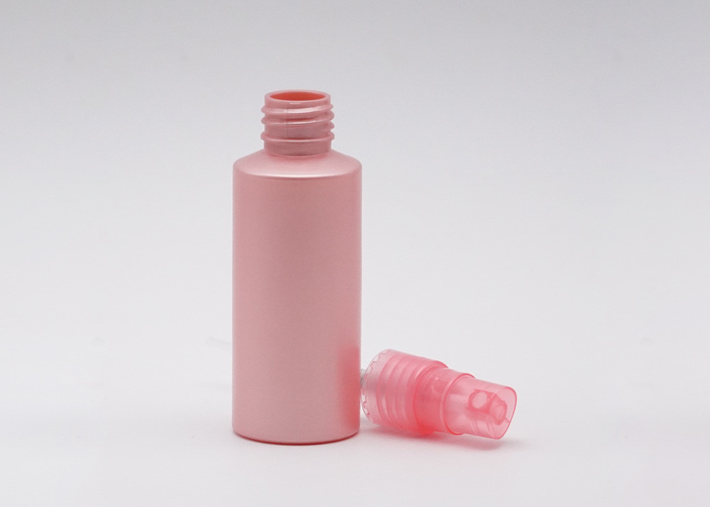 Empty Cylinder Cosmetic Spray Bottle Pink Mist 20mm Neck Size Plastic