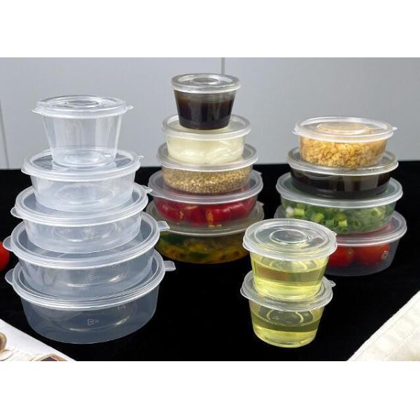 Customized Request Transparent Disposable Sauce Separation Cup with Lid Customization